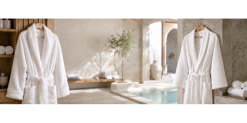 Який халат вибрати для SPA, готелю або басейну: махровий чи вафельнийи